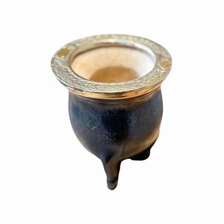 Cuia Imperial Montes Bago de Touro com Bocal em Alpaca e Couro Preto