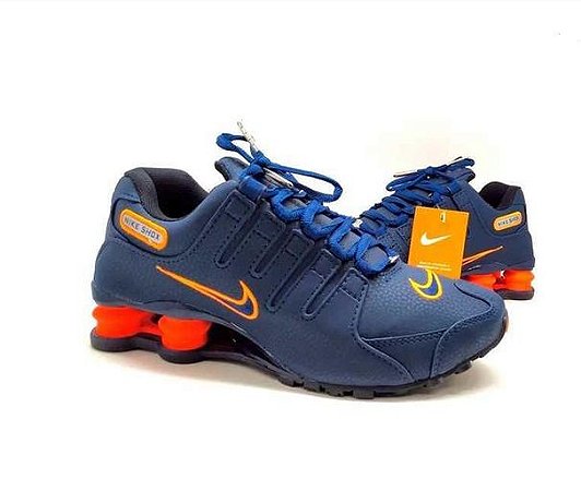 nike 4 molas azul e laranja