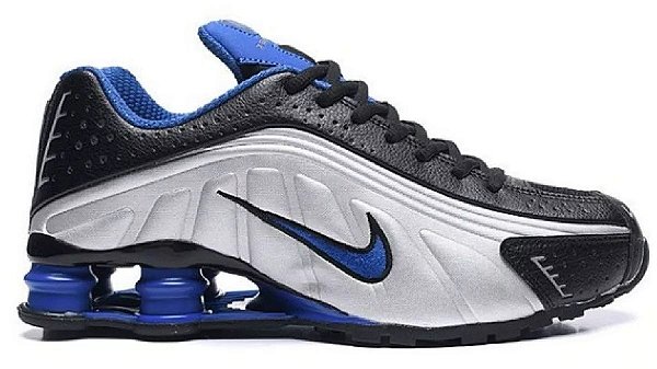 nike shox cinza com azul