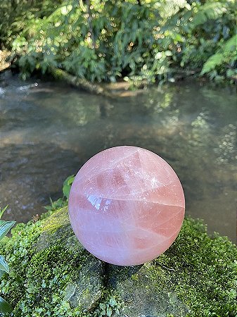 Esfera Quartzo Rosa | Cristal de Amor Próprio e Calma - Qualidade Extra