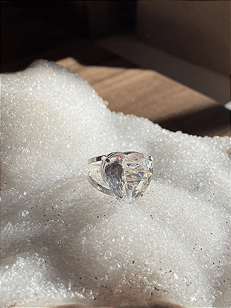 Anel Ajustável Quartzo Cristal | Cristal de Cura e Purificação - Prata 925