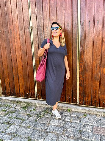 Vestido Hoku - Cinza Extra