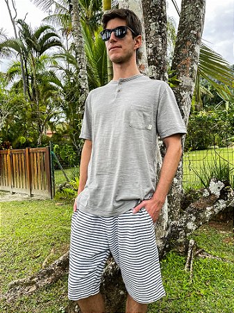 Camiseta Bata Flamê Eco Manaaki - Cinza