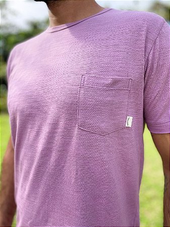 Camiseta Minimalista bolso Flamê - Alfazema