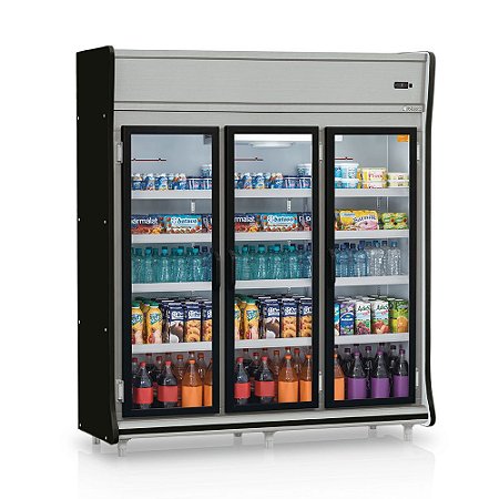 Refrigerador Vertical Auto Serviço Bebidas, Frios e Laticínios 3 Portas GELOPAR GEVP-3P