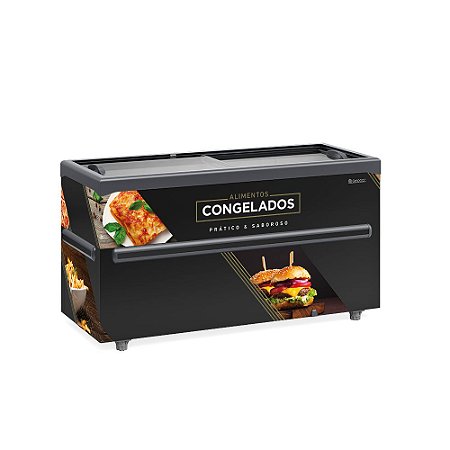 Expositor Ilha de Congelados Conservador / Refrigerador Horizontal 1.70m Com Iluminação GELOPAR GHDI-50 PR