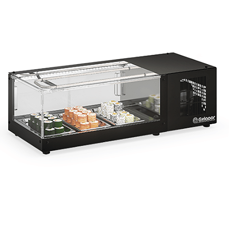 Vitrine Refrigerada de Bancada 1,00m para Doces e Sushi GELOPAR GVRS-100 PR