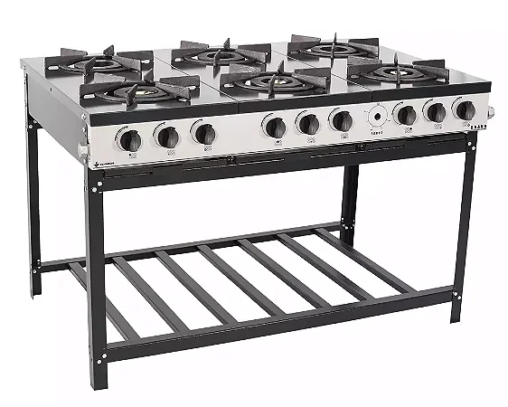 Fogão Industrial 6 Queimadores Linha Bravo VENÂNCIO BR6B