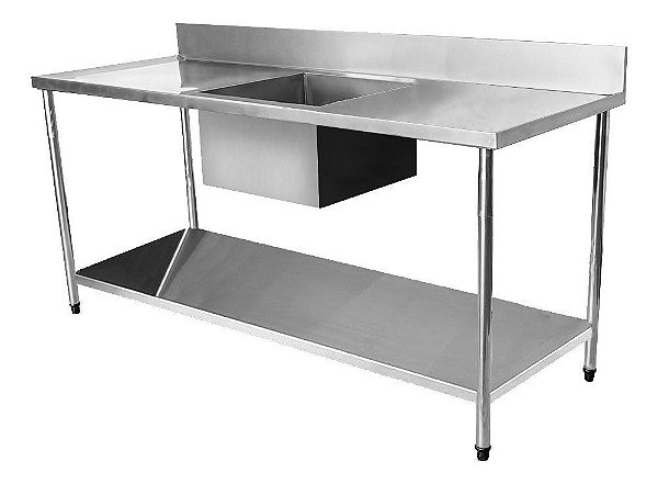 Pia Total Inox Com Paneleiro 1,60x70cm DC