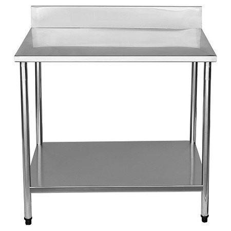 Mesa Total Inox Com Paneleiro e Espelho 1,00x70cm DC