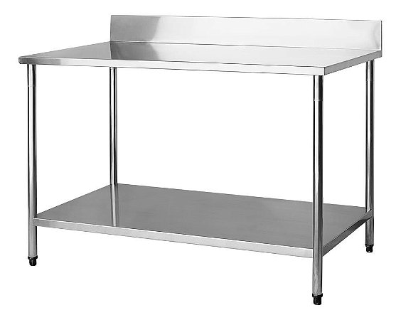 Mesa Total Inox Com Paneleiro e Espelho 1,50x70cm DC