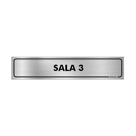 Placa Identificação - Sala 3 - Aluminio