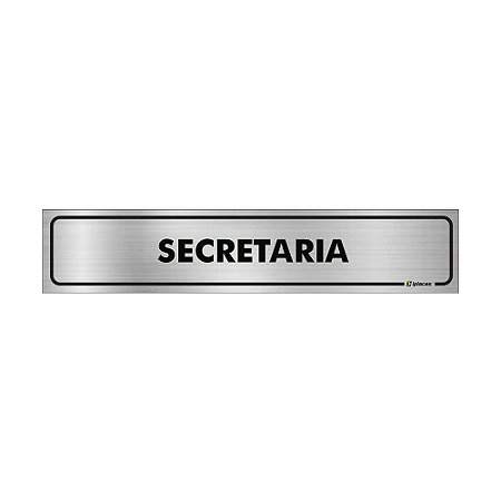 Placa Identificação - Secretaria - Aluminio