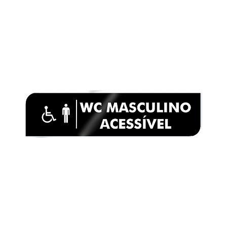 Placa Identificação - WC Acessível Masculino - Acrilico