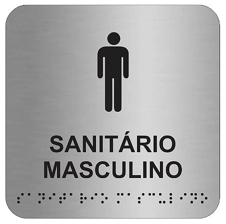 Placa - WC Masculino Aluminio Braille - ABNT NBR 9050