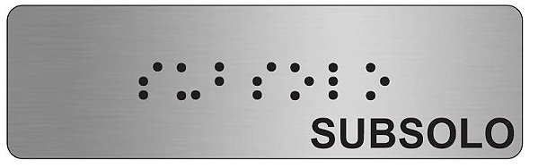 Placa - Subsolo - Aluminio Braille - ABNT NBR 9050