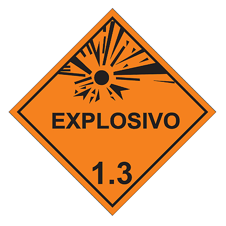 Placa Explosivo 1.3 Emergências Químicas Veiculo Transporte