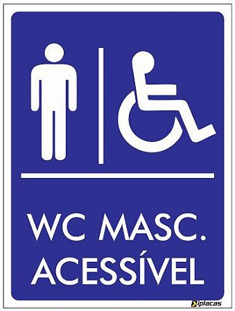 Placa WC Masculino Acessível