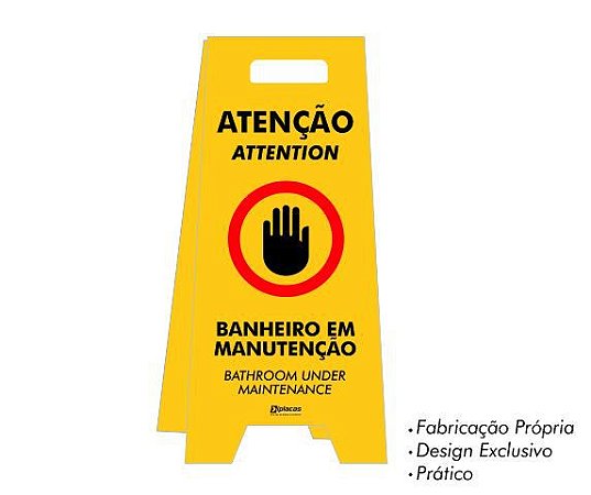 Placa tipo Cavalete em PS - Banheiro em Manutenção