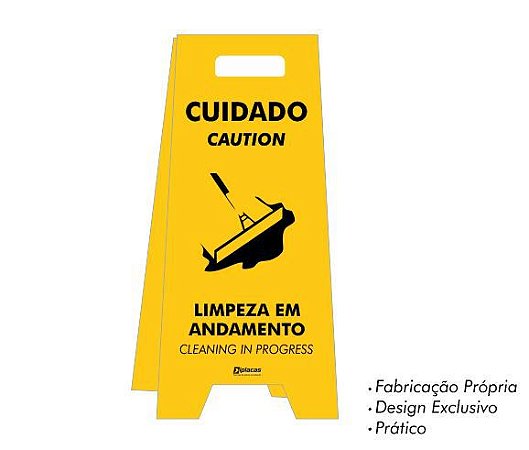 Placa tipo Cavalete em PS -  Limpeza em Andamento