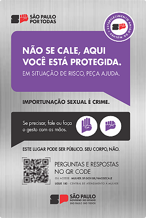 Placas Sinalização Estabelecimento Amigo Mulher Protocolo Não Se Cale Por todas