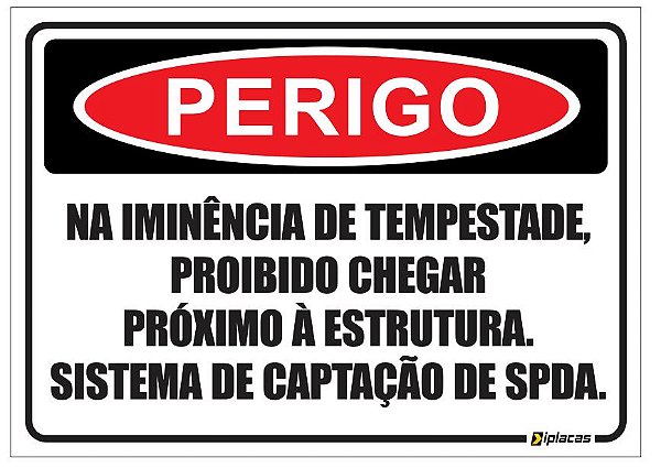 Placa - Perigo - Sistema SPDA