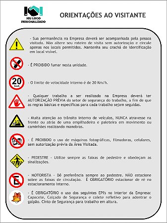 Placa - Orientações ao Visitante