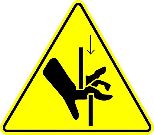 Etiqueta - Adesivo - Risco De Esmagamento De Mão