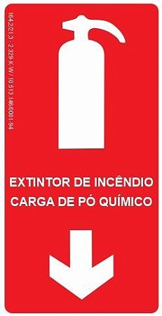 Placa Fotoluminescente - Extintor de Incêndio - Carga de Pó Químico