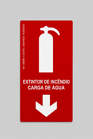 Placa Fotoluminescente - Extintor de Incêndio - Carga de Água