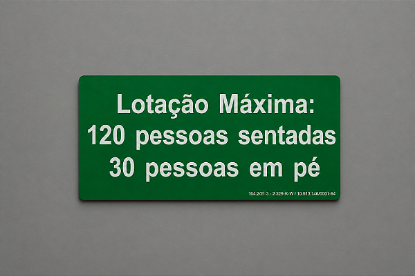 Placa M2 Fotoluminescente - Lotação Máxima