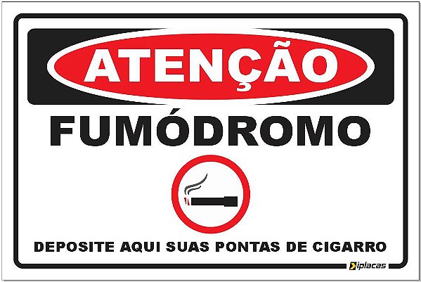 Placa - Atenção - Fumódromo