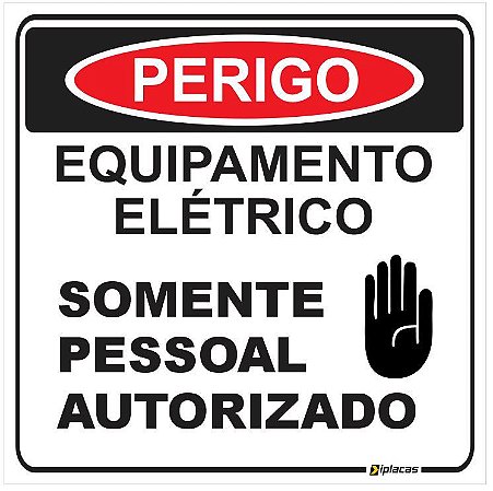 Etiqueta - Perigo - Equipamento Elétrico