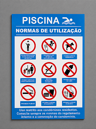 Placa - Normas de Utilização Piscina