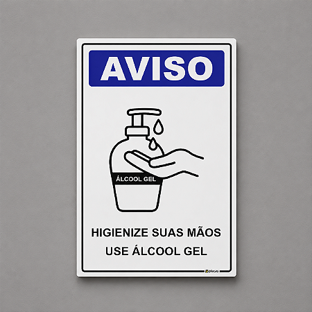 Placa - Aviso - Use Álcool Gel