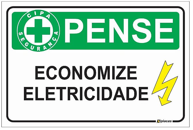 Placa CIPA - PENSE - Economize eletricidade