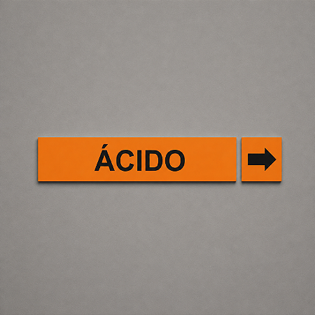 Etiqueta Adesiva Identificação de Tubulação Ácido