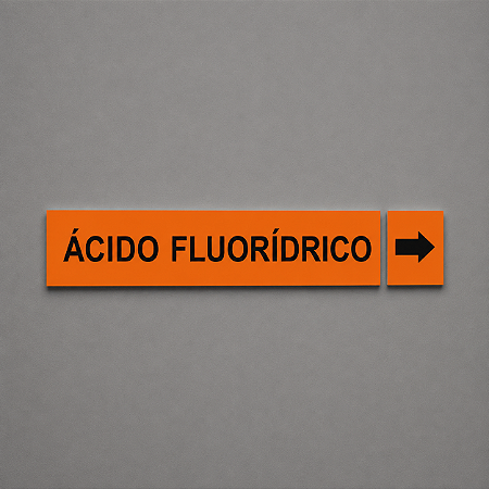 Etiqueta Adesiva Identificação de Tubulação Ácido Fluorídrico