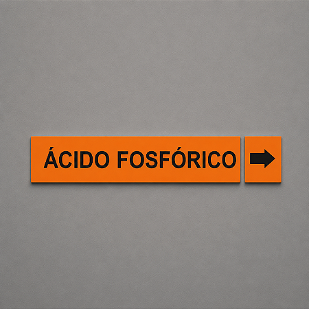 Etiqueta Adesiva Identificação de Tubulação Ácido Fosfórico