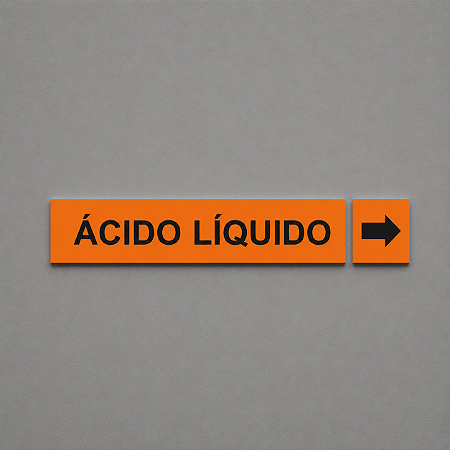 Etiqueta Adesiva Identificação de Tubulação Ácido Líquido