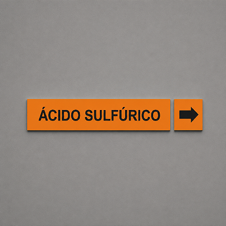 Etiqueta Adesiva Identificação de Tubulação Ácido Sulfúrico