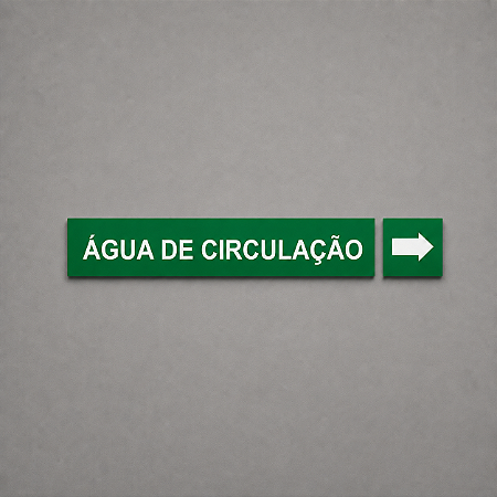 Etiqueta Adesiva Identificação de Tubulação Água de Circulação