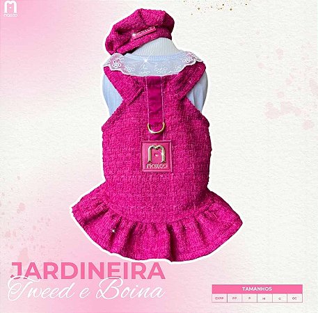 Jardineira Tweed Pink + Boina