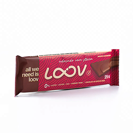 Chocolate adoçado com stévia LOOV 25g