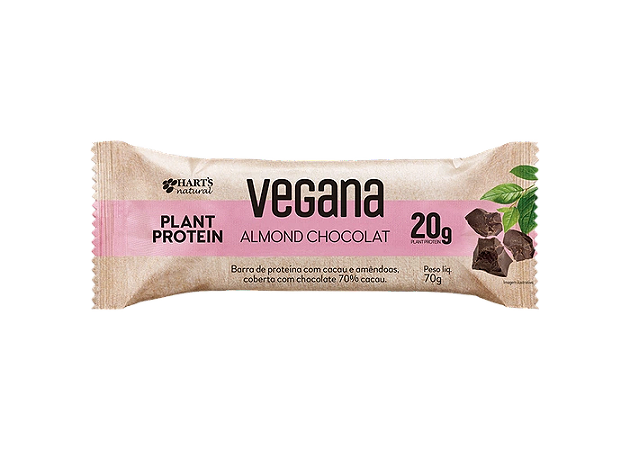 barra vegana almond chocolat Harts 70g
