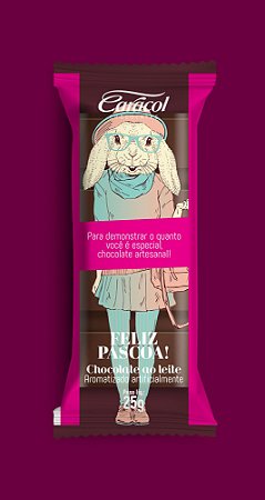 BARRA AO LEITE PASCOA ROSA 25G