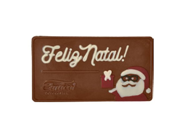 Placa de Chocolate ao Leite feliz natal 50g