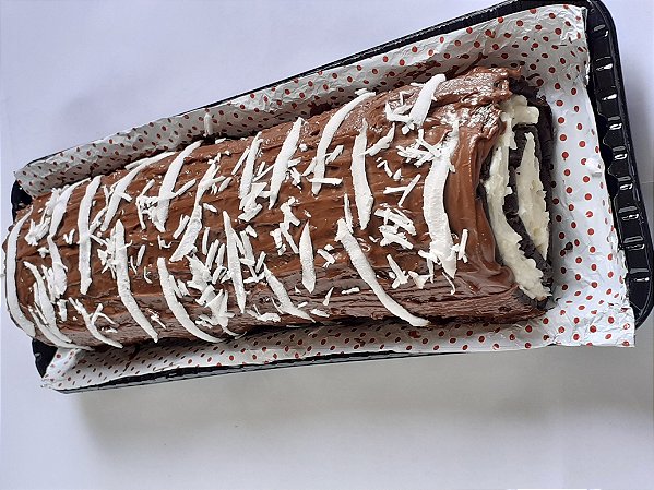 ROCAMBOLE MASSA DE CACAU COM RECHEIO DE PRESTÍGIO - ZERO AÇÚCAR