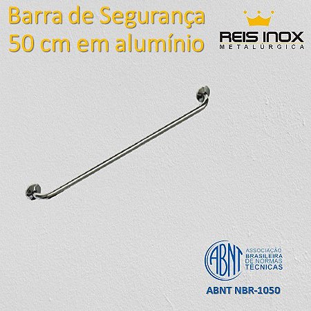 Barra de Segurança 50 cm em Alumínio Polido de Ø 32 mm - Acabamento Redondo