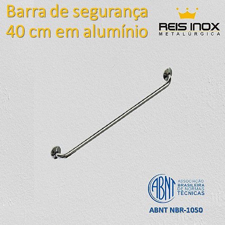 Barra de Segurança 40 cm  em Alumínio Polido de Ø 32 mm - Acabamento Redondo